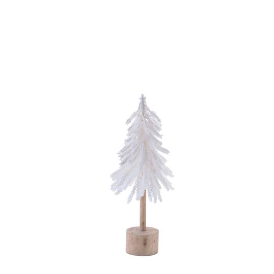 Melrose White Flocked Pine Tree Tabletop Décor Set